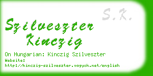 szilveszter kinczig business card